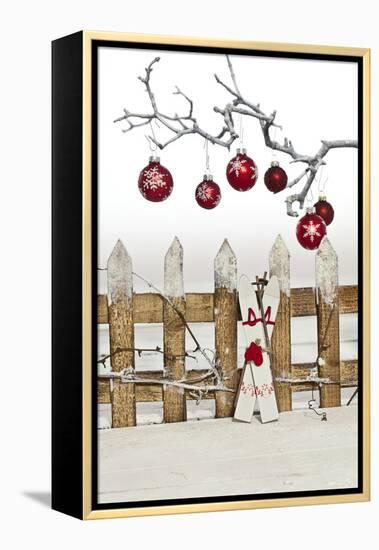 Christmas Decoration and Decoration Fence-Andrea Haase-Framed Premier Image Canvas