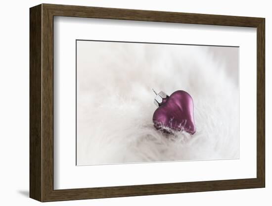 Christmas Decoration, Heart on Fleecy Ground-Petra Daisenberger-Framed Photographic Print