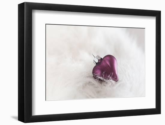 Christmas Decoration, Heart on Fleecy Ground-Petra Daisenberger-Framed Photographic Print