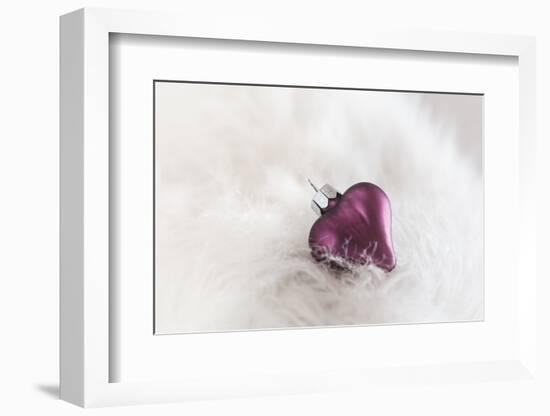 Christmas Decoration, Heart on Fleecy Ground-Petra Daisenberger-Framed Photographic Print