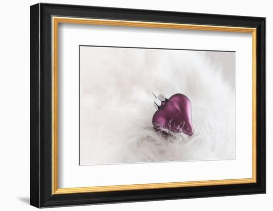 Christmas Decoration, Heart on Fleecy Ground-Petra Daisenberger-Framed Photographic Print