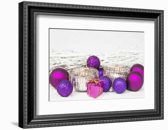 Christmas Decoration Purple Pink Ones-Andrea Haase-Framed Photographic Print