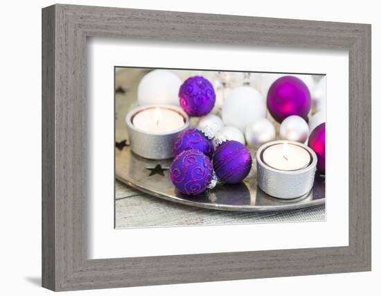 Christmas Decoration Purple Pink Ones-Andrea Haase-Framed Photographic Print