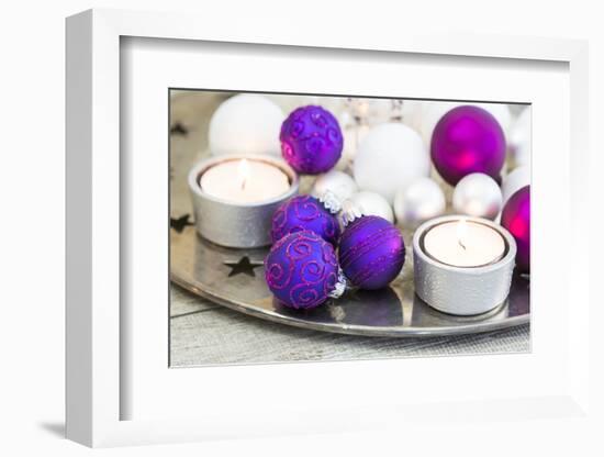 Christmas Decoration Purple Pink Ones-Andrea Haase-Framed Photographic Print