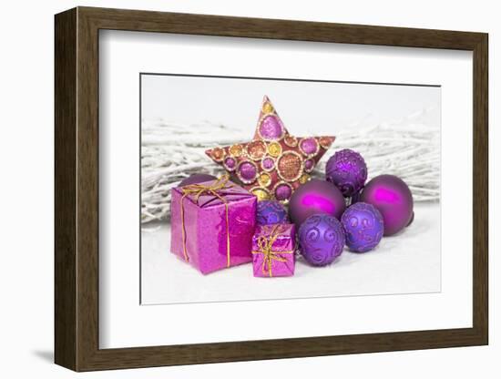 Christmas Decoration Purple Pink Ones-Andrea Haase-Framed Photographic Print
