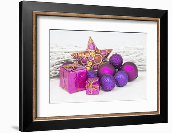 Christmas Decoration Purple Pink Ones-Andrea Haase-Framed Photographic Print