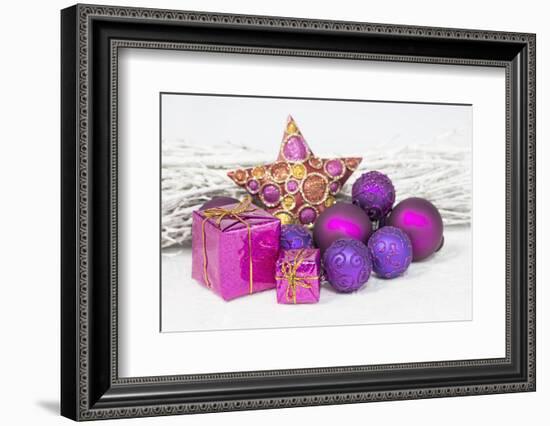 Christmas Decoration Purple Pink Ones-Andrea Haase-Framed Photographic Print