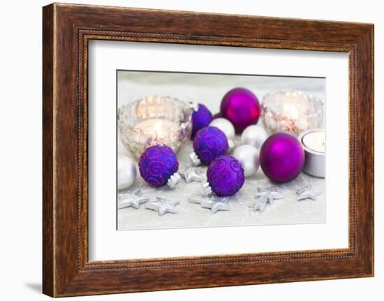 Christmas Decoration Purple Pink Ones-Andrea Haase-Framed Photographic Print