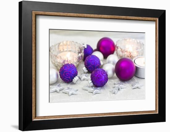 Christmas Decoration Purple Pink Ones-Andrea Haase-Framed Photographic Print