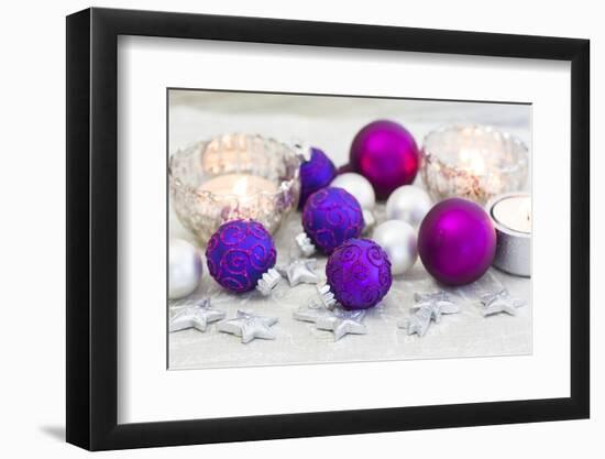 Christmas Decoration Purple Pink Ones-Andrea Haase-Framed Photographic Print