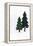 Christmas Decoration, Still Life Made of Wood, Fir Trees in Winter-Petra Daisenberger-Framed Premier Image Canvas