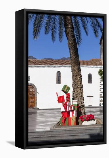 Christmas Decoration under a Palm on the Plaza De Espana, Old Town of Los Llanos, La Palma-Gerhard Wild-Framed Premier Image Canvas