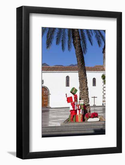 Christmas Decoration under a Palm on the Plaza De Espana, Old Town of Los Llanos, La Palma-Gerhard Wild-Framed Photographic Print