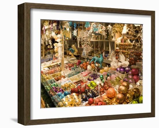 Christmas Decorations at Stall, Christkindlmarkt at Rathausplatz, Innere Stadt-Richard Nebesky-Framed Photographic Print