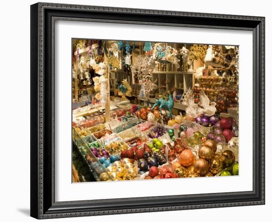 Christmas Decorations at Stall, Christkindlmarkt at Rathausplatz, Innere Stadt-Richard Nebesky-Framed Photographic Print