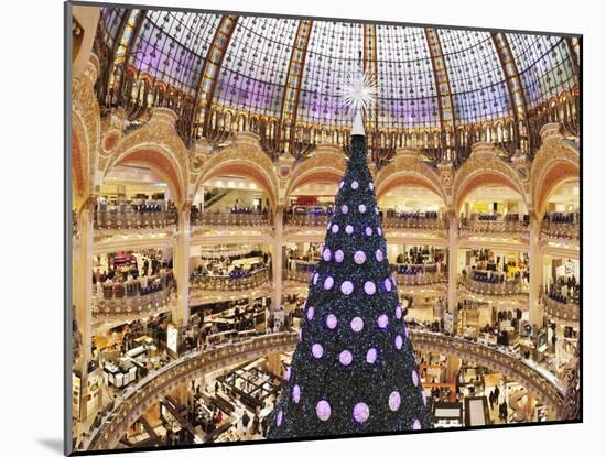 Christmas Decorations in Galeries Lafayette-null-Mounted Photographic Print