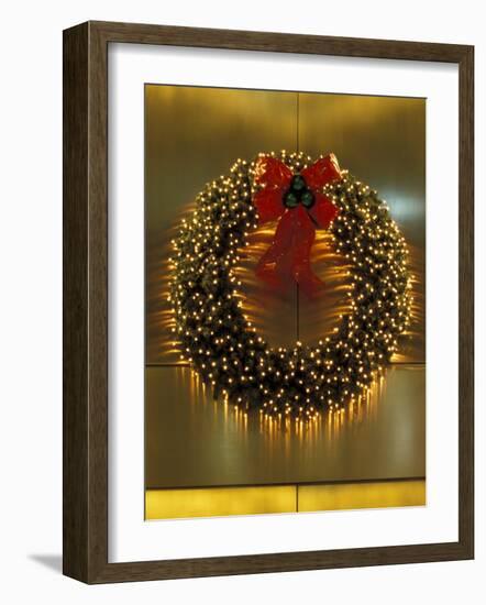 Christmas Decorations in Midtown Manhattan, New York, USA-Stuart Westmoreland-Framed Photographic Print