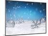 Christmas Decorations in Snow-null-Mounted Photographic Print