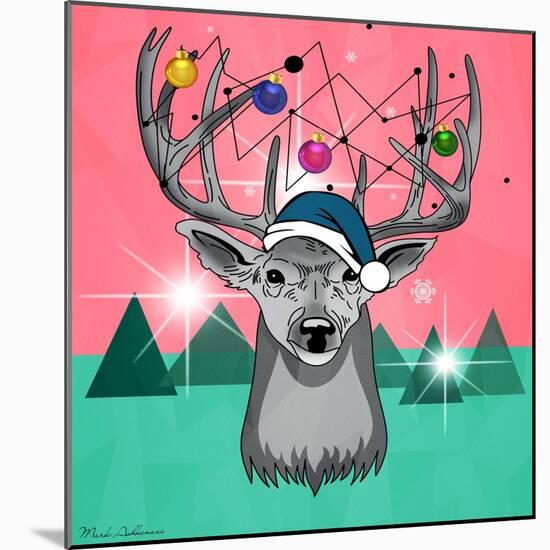 Christmas Deer 3-Mark Ashkenazi-Mounted Giclee Print