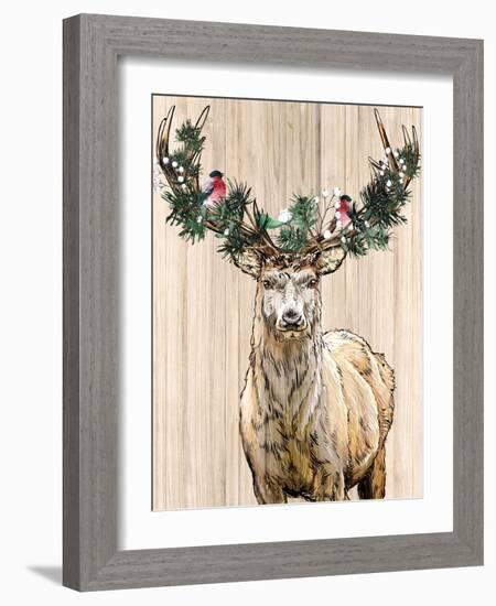 Christmas Deer-Kim Allen-Framed Art Print