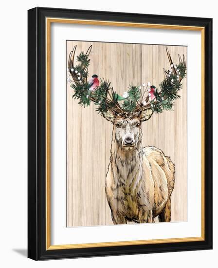 Christmas Deer-Kim Allen-Framed Art Print