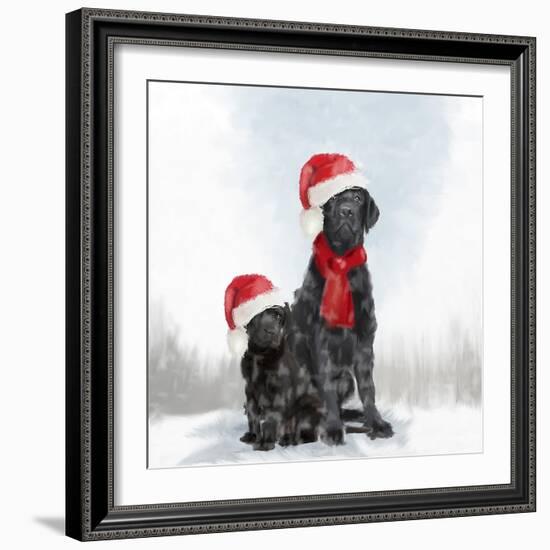 Christmas DOGS-Clare Davis London-Framed Giclee Print