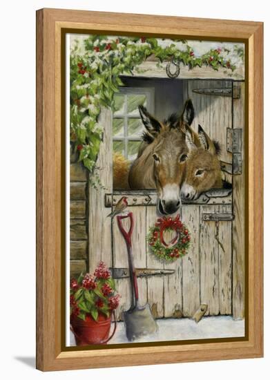 Christmas Donkies-Janet Pidoux-Framed Premier Image Canvas