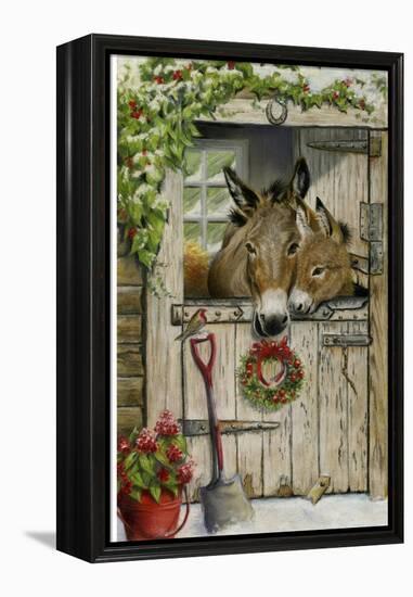 Christmas Donkies-Janet Pidoux-Framed Premier Image Canvas