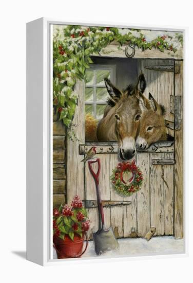 Christmas Donkies-Janet Pidoux-Framed Premier Image Canvas