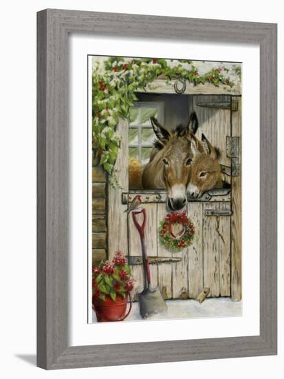 Christmas Donkies-Janet Pidoux-Framed Giclee Print