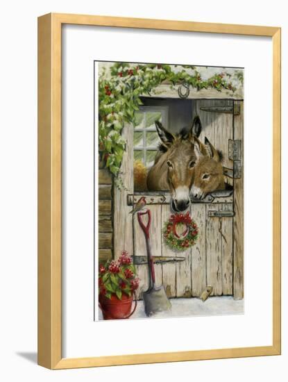 Christmas Donkies-Janet Pidoux-Framed Giclee Print