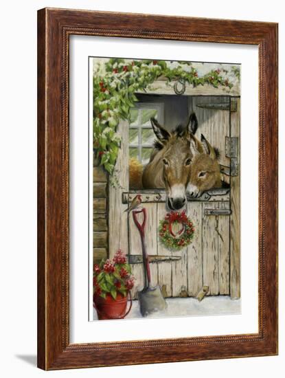 Christmas Donkies-Janet Pidoux-Framed Giclee Print