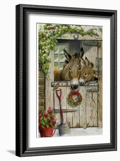 Christmas Donkies-Janet Pidoux-Framed Giclee Print