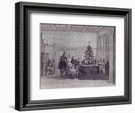 Christmas Eve in Germany: Martin Luther and his family, from 'The Illustrated London News'-null-Framed Giclee Print