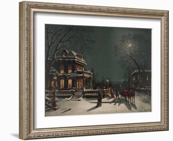 Christmas Eve Party-J. Hoover & Son-Framed Art Print