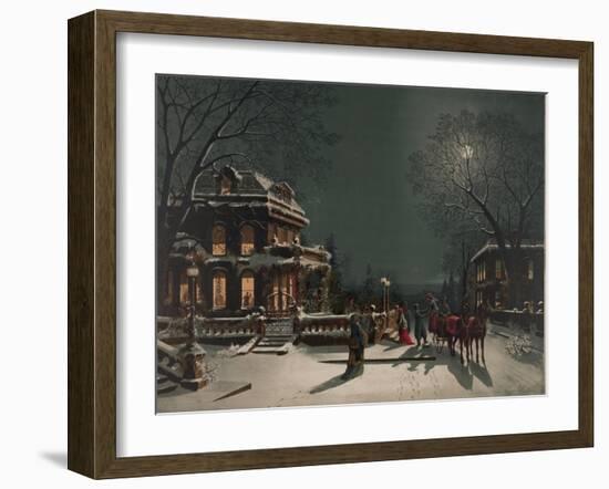 Christmas Eve Party-J. Hoover & Son-Framed Art Print