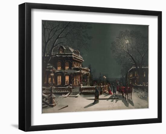 Christmas Eve Party-J. Hoover & Son-Framed Art Print