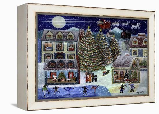 Christmas Eve Santa in House-Cheryl Bartley-Framed Premier Image Canvas