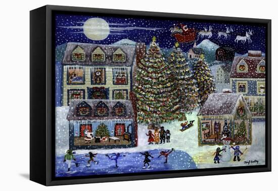 Christmas Eve Santa in House-Cheryl Bartley-Framed Premier Image Canvas