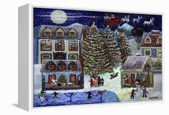 Christmas Eve Santa in House-Cheryl Bartley-Framed Premier Image Canvas