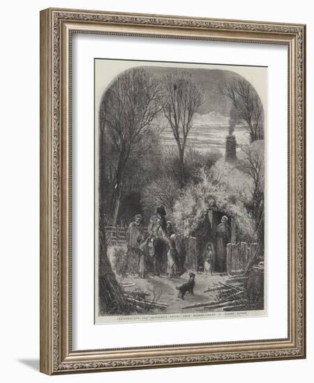 Christmas-Eve, the Cottager's Return from Market-Myles Birket Foster-Framed Giclee Print