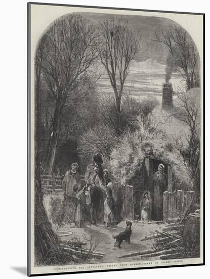 Christmas-Eve, the Cottager's Return from Market-Myles Birket Foster-Mounted Giclee Print