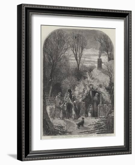 Christmas-Eve, the Cottager's Return from Market-Myles Birket Foster-Framed Giclee Print