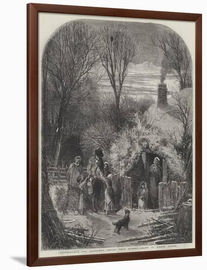 Christmas-Eve, the Cottager's Return from Market-Myles Birket Foster-Framed Giclee Print