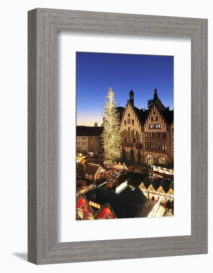 Christmas fair at Roemer, Roemerberg square, Frankfurt, Hesse, Germany, Europe-Markus Lange-Framed Photographic Print