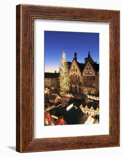 Christmas fair at Roemer, Roemerberg square, Frankfurt, Hesse, Germany, Europe-Markus Lange-Framed Photographic Print