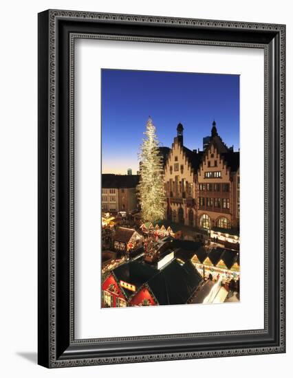 Christmas fair at Roemer, Roemerberg square, Frankfurt, Hesse, Germany, Europe-Markus Lange-Framed Photographic Print