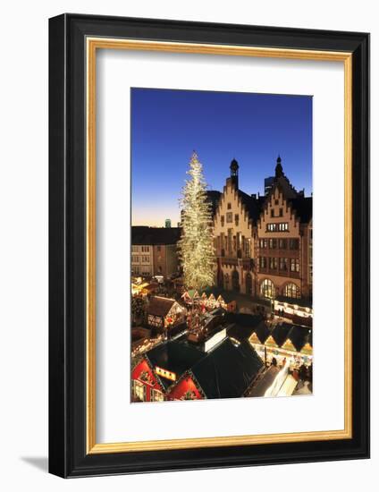 Christmas fair at Roemer, Roemerberg square, Frankfurt, Hesse, Germany, Europe-Markus Lange-Framed Photographic Print