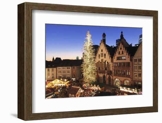 Christmas fair at Roemer, Roemerberg square, Frankfurt, Hesse, Germany, Europe-Markus Lange-Framed Photographic Print