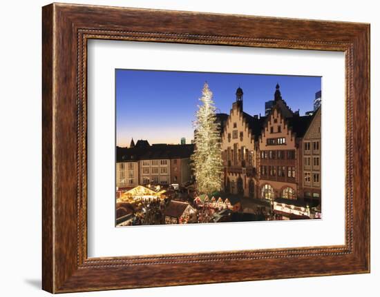 Christmas fair at Roemer, Roemerberg square, Frankfurt, Hesse, Germany, Europe-Markus Lange-Framed Photographic Print